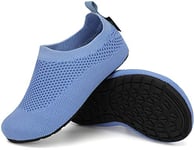 SAGUARO Chaussons Maison pour Enfants Chaussures Antidérapantes pour Garçons Chaussures avec légères Bleu 32/33 EU