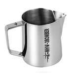 MHW-3BOMBER Milk Jug 400ml, Stainless Steel Milk Jug for Coffee Machine, Home Barista Coffee Accessories, Cappuccino Latte Art Cup, Milk Frothing Pitcher, Glossy, Model: P5001S