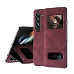 Samsung Galaxy Z Fold5 5G      PU Leather Case    Maroon