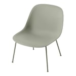 Muuto - Fiber Lounge Chair Tube Base Dusty Green/ Dusty Green - Fåtöljer