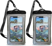 Lot De 2 Coque Waterproof,Pochette Étanche Smartphone, Pochette Telephone Portable, Housse Étanche Smartphone Pour Iphone 14 Plus 14 13 Pro Max 12 11 Xs Xr X 8, Samsung S20 S10 S9