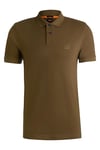 BOSS Mens Polo Shirt Open Green M