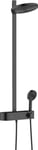 hansgrohe Pulsify S - Colonne de douche économie d'eau (EcoSmart) avec mitigeur thermostatique, douche pluie (⌀ 260mm), douchette, support, flexible de douche, barre et douche de tête 2 jets, Noir mat
