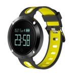 montre intelligente de bracelet de fréquence cardiaque de la pression artérielle poignet intelligent IP68 étanche DM58 Noir jaune