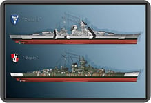 Schatzmix Plaque Murale en tôle Motif Bismarck Tirpitz 20 x 30 cm