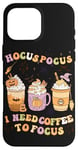 iPhone 16 Pro Max Halloween Groovy Hocus Pocus I Need Coffee To Focus Case