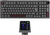 Rt100 Iso (Qwert) Clavier Mécanique Avec Mini Tv Personnalisable. 98 Touches Gasket, Knob, 5000Mah, Hot-Swap, Bluetooth/2.4Ghz/Usb-C Pour Mac/Pc/Game (Uk Gray, Wisteria Linear Switch)