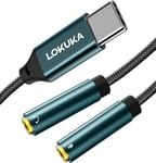 Adaptateur De Casque Usb C Et Microphone Type C Vers Prise Jack 3,5 Mm Y Câble Répartiteur, 2 X 3,5 Mm 3 Broches Trs Femelle Un Casque Et Un Microphone[QUE073263]