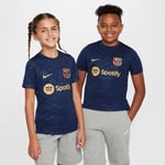 Barcelona Tränings T-Shirt Dri-FIT Academy Pro Pre Match - Navy/Guld Barn - Nike, storlek XS: 122-128 cm