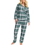 Damella Cotton Flannel Pyjamas Grön Mönstrad bomull X-Large Dam