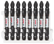 Bosch Professional 8pcs. Double Screwdriver Bit Set (Impact Control, 8 x PH2-PZ2 Bits, Length 65mm, Pick and Click, Accessory Impact Drill)