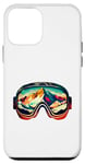 Coque pour iPhone 12 mini Lunettes de ski rétro, snowboard vintage, cool skieur