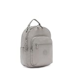 Kipling SEOUL S, Small Backpack with Laptop Protection 13 Inch, 35 cm, 14 L, 0.50 kg, Grey Gris