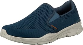 Skechers Equalizer 4.0 Baskets Enfiler Homme Bleu (Navy Engineered Mesh/orange Trim Nvor) 44 EU