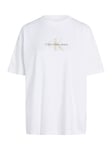 Calvin Klein Jeans Textured Mono Logo Boyfriend T-Shirt, Bright White