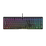 CHERRY XTRFY MX 3.1, clavier de jeu mécanique, Disposition française (AZERTY), rétro-éclairage RGB, boîtier alu, USB-A, MX2A BROWN Switches, noir