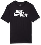 Nike M NSW Tee Just Do It Swoosh T-Shirt Homme Black/(White) FR: 4XL (Taille Fabricant: 4XL)