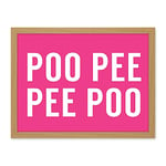 Artery8 Funny Toilet Wall Art Poo Poo Pee Pee Bathroom Sign Decor Artwork Framed Wall Art Print 18X24 Inch