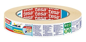 tesa Paper Masking Tape - for all kinds of painting techniques, residue-free removal within 4 days - Pack of 16