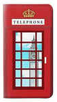 England Classic British Telephone Box Minimalist PU Leather Flip Case Cover For Samsung Galaxy J6+ (2018), J6 Plus (2018)
