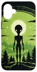 Coque pour iPhone 16 Plus Tête d'extraterrestre verte mignonne visage OVNI || Alien