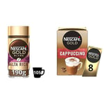 Nescafé Gold Blend Origins Alta Rica Instant Coffee, 190g & Gold Cappuccino Instant Coffee, 8 x 15.5g, 8 Count (Pack of 1)