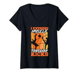 Womens I Express Myself Through Kicks Kick Volleyball Sepaktakraw V-Neck T-Shirt