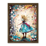 Artery8 Alice in Wonderland Clocks Down the Rabbit Hole Artwork Framed Wall Art Print 18X24 Inch