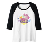 Womens Disney Winnie The Pooh Piglet Pastel Flowers Raglan Baseball Tee