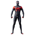 Miles Morales Spiderman Costume Mask Spider Man Miles Morales Cosplay Jumpsuit Body Halloween kostymer för Aldult Kids -a 110