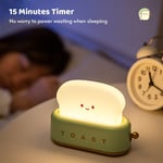 (Yellow)Toaster Night Light Night Light 15 Minutes Timer Adjustable Bri