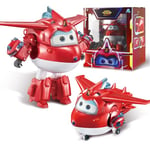 Super Wings Transformer Aeroplane Supercharged Jett, Hauteur env. 12,7 cm, poupée pour Enfants, Avion Jouet et Figurine de Robot pour garçons et Filles à partir de 3 Ans