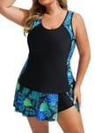 Hanna Nikole Maillot de Bain Grande Taille pour Femme, Ensemble Tankini à Volants avec Shorty