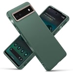 CYRILL by Spigen Color Brick Case Compatible with Google Pixel 6a 5G (2022), Dust-Resistant Silicone-Feel TPU with Protective PC Camera Ring - Kale