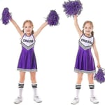 Barnens skolfest Cheerleader kostym Halloween-fest Purple 140cm