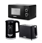 GEEPAS 1.7L Digital Electric Kettle 2 Slice Bread Toaster Microwave Combo Set Bk