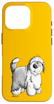 Coque pour iPhone 16 Pro Dessin animé drôle de vieux chien de berger anglais