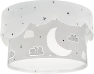 Dalber Plafonnier enfant Moon lune et étoiles Gris, Lustre chambre; Enfant, Lampe de Plafond, 61236E, E27