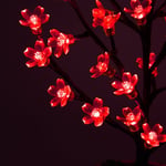 WeRChristmas 40 cm Pre-Lit Potted Cherry Blossom Tree Christmas Decoration with 40 LED Static/Flashing Lights, Red