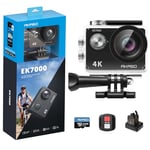 AKASO EK7000 4K30FPS Action Camera with 64GB microSDXC Memory Card - 20MP Ultra HD Underwater Camera 170 Degree Wide Angle 98FT Waterproof Camera with Accessory Kit