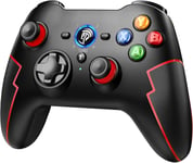 Manette Ps3 Pc Ios Android Sans Fil,Manette Pc Sans Fil Rechargeable,Manette Switch Pro Bluetooth,Compatible Pour Pc Windows,Téléphones Android Ios,Android Tv Box Et Tesla(Noir+Rouge)