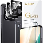 ivoler Pack de 2 Protection d’écran en Verre Trempé pour Xiaomi Redmi Note 13 5G / Redmi Note 13 Pro 5G / Poco X6 5G, avec 2 Pièces Caméra Arrière Protecteur, Dureté 9H, Anti Rayures, sans Bulles