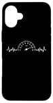 Coque pour iPhone 16 Plus Heartbeat Speedometer Auto Car Garage Racing Men Dad