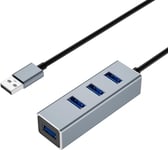 Hub Usb Vers 4 Ports Usb 3.0 5Gbps Adaptateur Usb C Hub Multiports Usb Compatible Avec Macbook Pro Air 2023 M2 M1 Ipad Pro Air Steam Deck Surface Pro 9 8 Galaxy Tab S8 S23 S22 S21(Gris-Câble 1M)