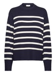 NORR Lindsay New Knit Stripe Top Marinblå