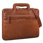 STILORD 'Cole' Vintage Sacoche Ordinateur 14 pouces Homme Cuir Étroit Housse Ordinateur Cuir Véritable Serviette pour Travail Business Voyage, Couleur:maraska - marron