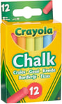 CRAYOLA Kids Chalk Anti Dust Coloured 12 Pack Home School Children Art Play Draw