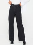 Levi's Ribcage Wide Leg Jean - Rosie Posie - Black, Black, Size 30, Inside Leg 32, Women