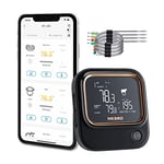 INKBIRD Meat Thermometer Probe,WIFI 2.4GHz and Bluetooth 5.1 Meat Thermometer, IBT-26S BBQ Thermometer with 4 Probes, Magnetic Holder, USB Rechargeable, Grill Thermometer for Kitchen Oven BBQ Smoker