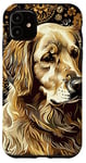 Coque pour iPhone 11 Marron Pop Art Paisley Golden Retriever Dog Mom